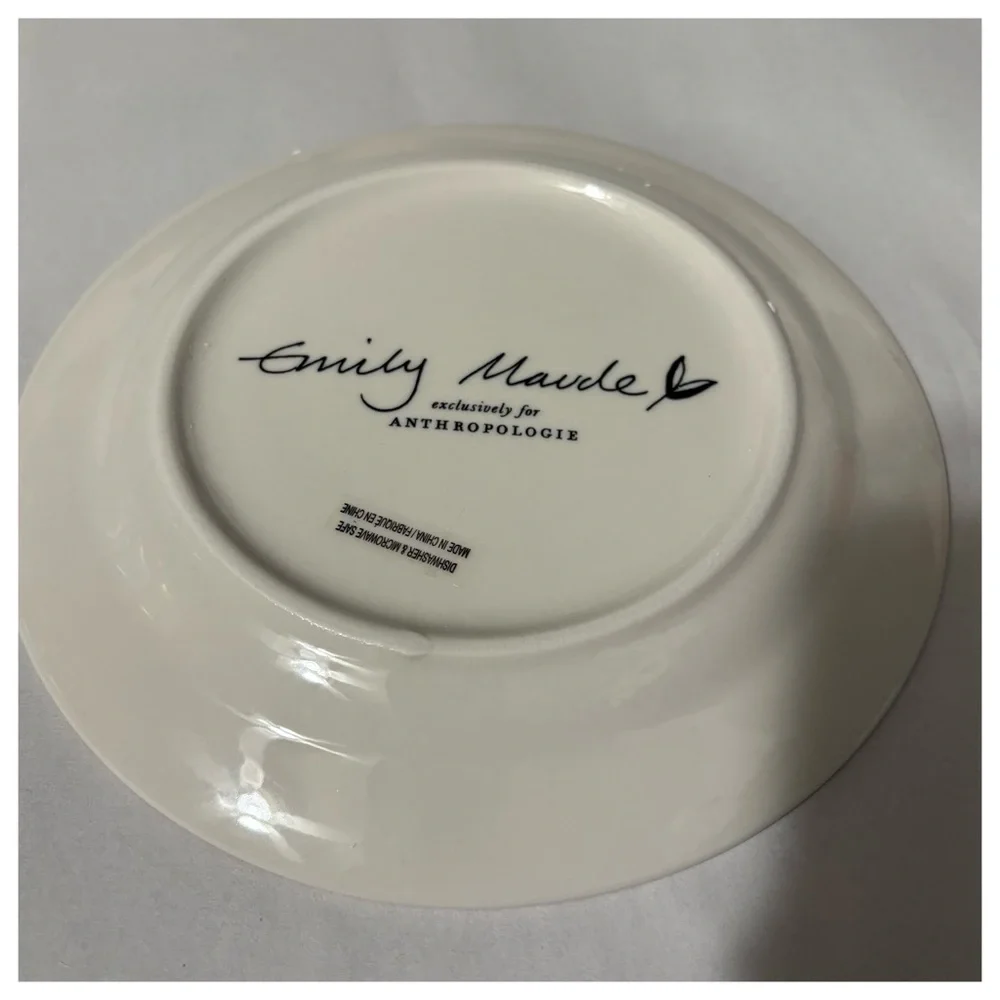 NIB Anthropologie Emily Maude 12 Days of Christmas 3 French Hens Dessert Plate